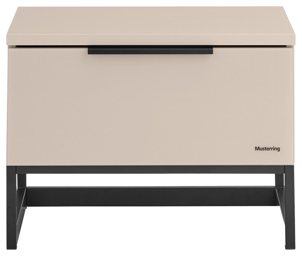 NACHTSCHRANK 58/43/40 cm  - Sandfarben/Schwarz, Design, Glas/Holzwerkstoff (58/43/40cm) - Musterring