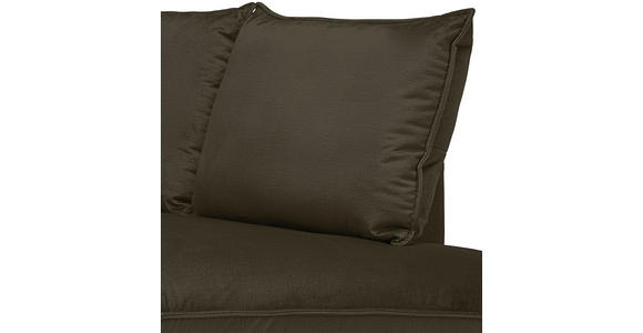 ECKSOFA in Samt Braun  - Schwarz/Braun, Design, Textil/Metall (241/200cm) - Carryhome