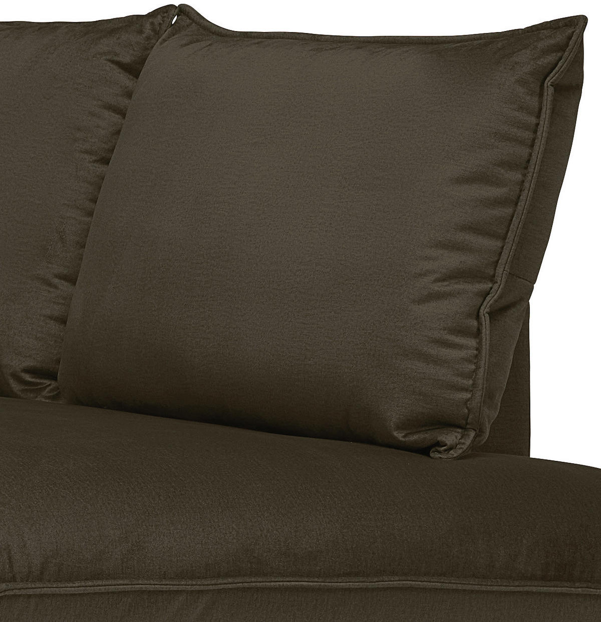 ECKSOFA Braun Samt  - Schwarz/Braun, Design, Textil/Metall (241/200cm) - Carryhome