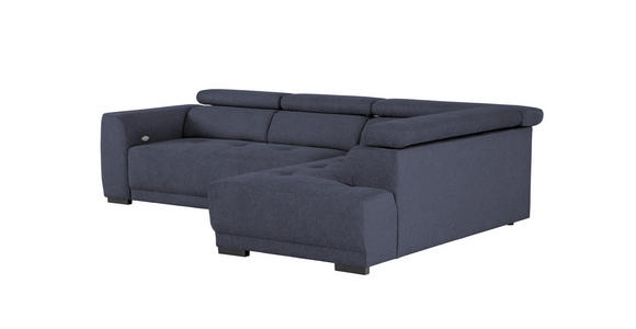 ECKSOFA Blau Struktur - Blau/Schwarz, Design, Kunststoff/Textil (284/205cm) - Xora
