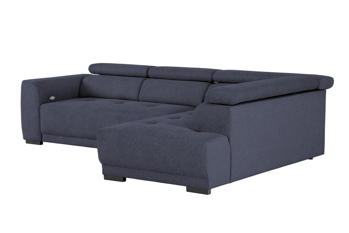 ECKSOFA in Struktur Blau  - Blau/Schwarz, Design, Kunststoff/Textil (284/205cm) - MID.YOU