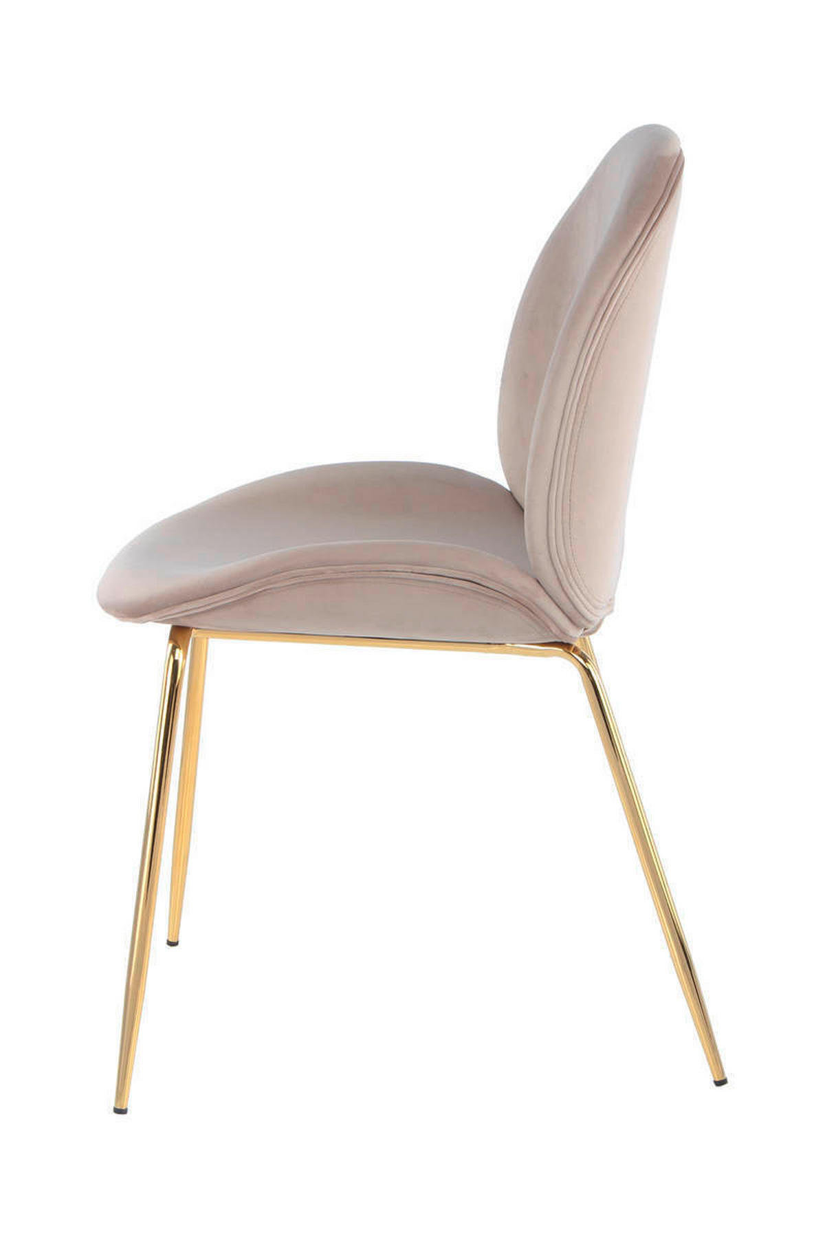 STUHL-SET 2 Stück  in Eisen  - Beige/Messingfarben, Design, Kunststoff/Metall (47/90/59cm) - Kayoom