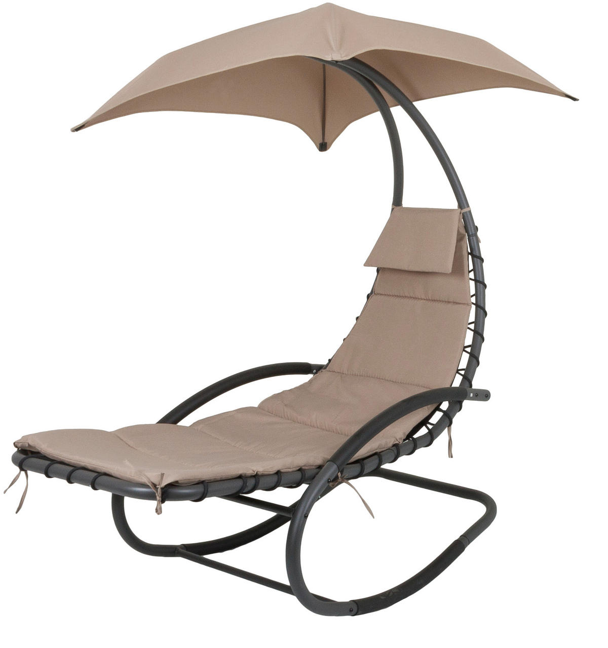 SCHAUKELLIEGE  - Anthrazit/Creme, Basics, Kunststoff/Metall (170/82/185cm) - Gardenson