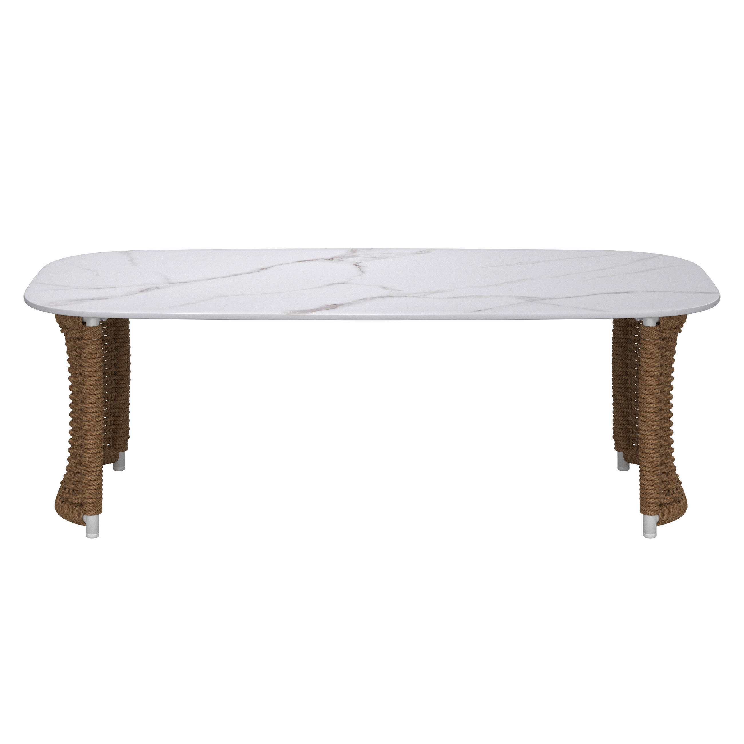 STO ZA BAŠTU  - bela/prirodna boja, Moderno, metal/plastika (131/71/39,5cm) - Amatio