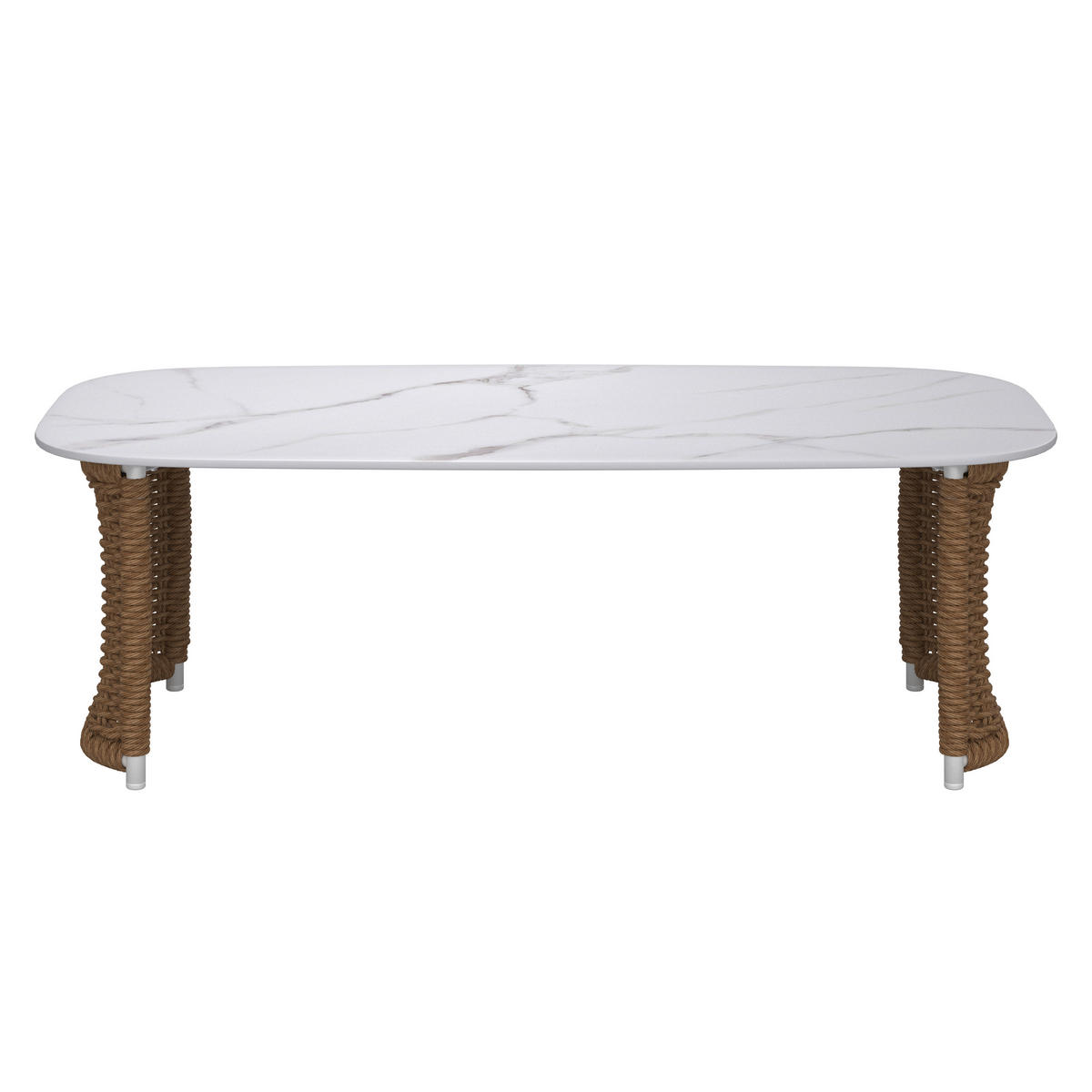 STO ZA BAŠTU  - bela/prirodna boja, Moderno, metal/plastika (131/71/39,5cm) - Amatio