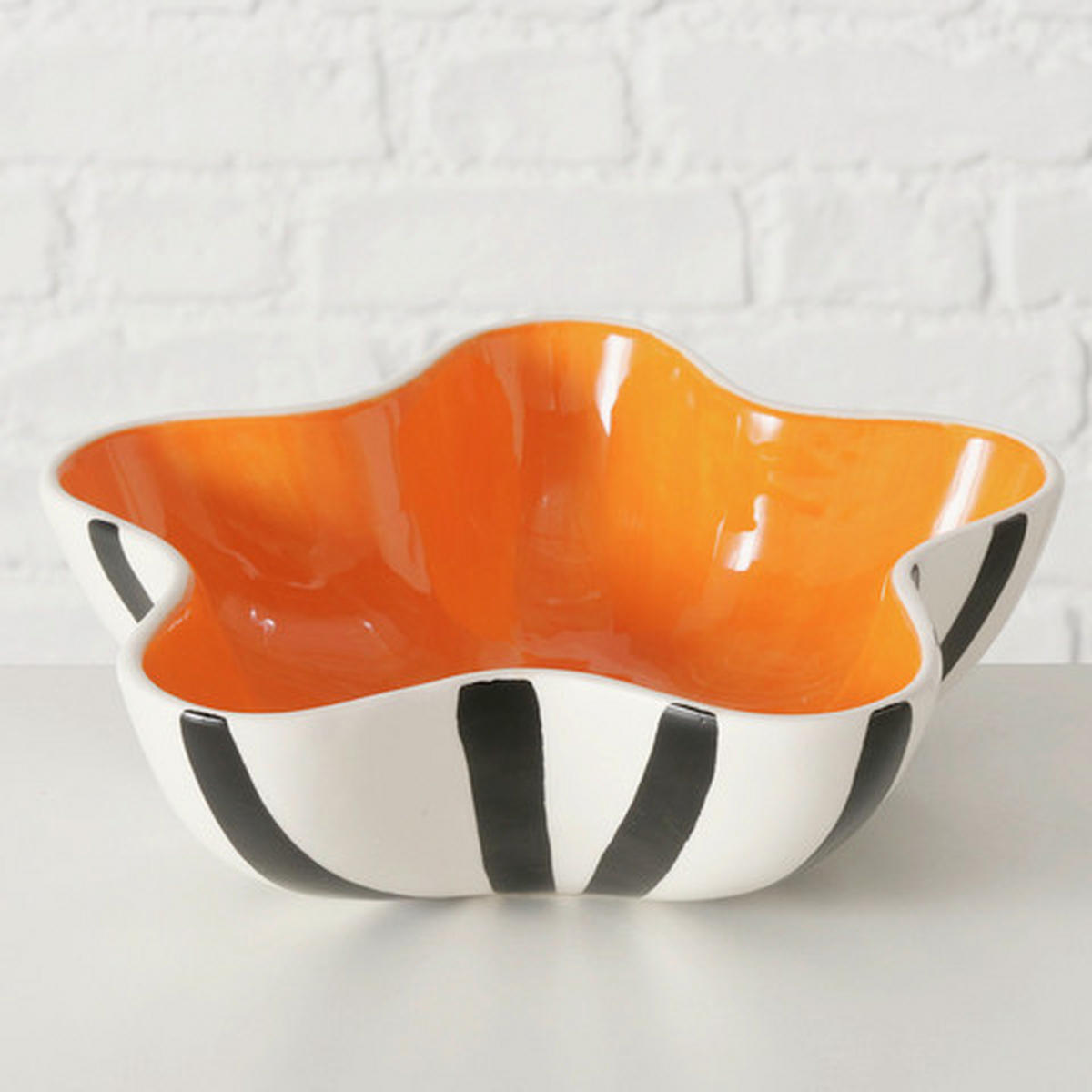 SCHALE   - Schwarz/Orange, Basics, Keramik (23/7cm) - Boltze Home