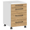 ROLLCONTAINER 42/61/49 cm  - Eichefarben/Schwarz, MODERN, Holzwerkstoff/Kunststoff (42/61/49cm) - Germania
