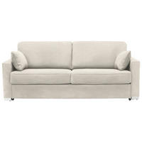 SCHLAFSOFA Webstoff Creme  - Chromfarben/Creme, KONVENTIONELL, Textil/Metall (208/86/97cm) - Novel