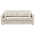 SCHLAFSOFA Webstoff Creme  - Chromfarben/Creme, KONVENTIONELL, Textil/Metall (208/86/97cm) - Novel
