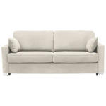 SCHLAFSOFA  in Webstoff Creme  - Chromfarben/Creme, KONVENTIONELL, Textil/Metall (208/86/97cm) - Novel