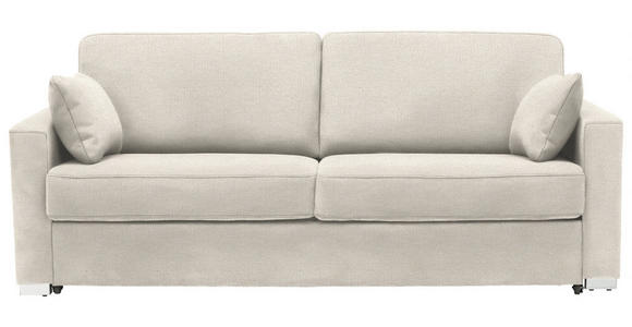 SCHLAFSOFA Webstoff Creme  - Chromfarben/Creme, KONVENTIONELL, Textil/Metall (208/86/97cm) - Novel