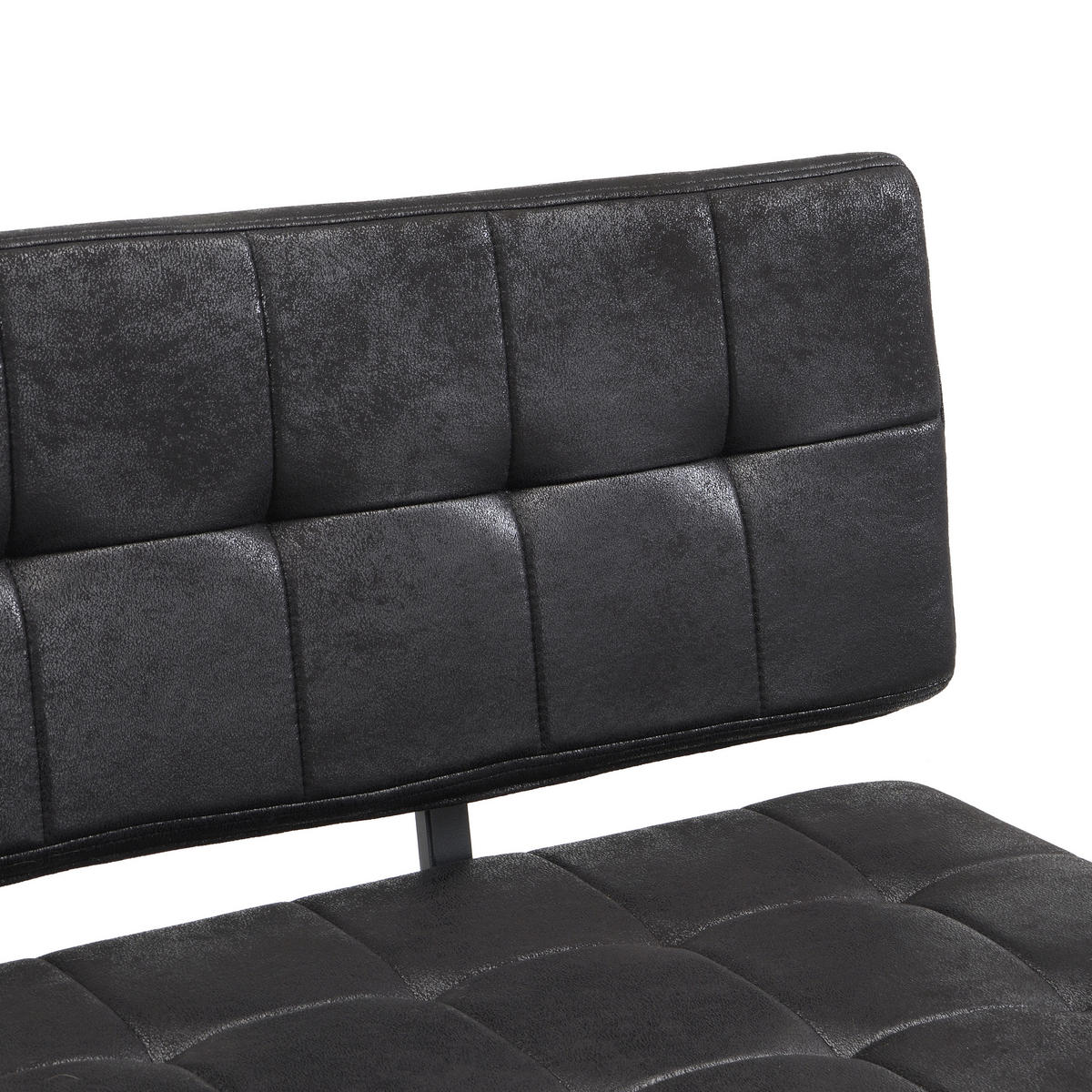 SITZBANK in Metall, Textil Schwarz  - Schwarz, MODERN, Textil/Metall (180/85/56cm) - Livetastic
