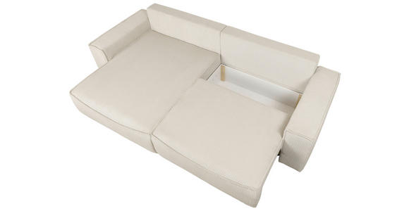 ECKSOFA Naturfarben Cord  - Schwarz/Naturfarben, KONVENTIONELL, Kunststoff/Textil (148/265cm) - Carryhome