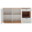 SIDEBOARD Weiß, Wildeiche  180/100/44 cm  - Wildeiche/Anthrazit, Design, Glas/Holz (180/100/44cm) - Novel