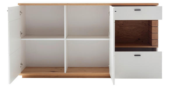 SIDEBOARD Weiß, Wildeiche  180/100/44 cm  - Wildeiche/Anthrazit, Design, Glas/Holz (180/100/44cm) - Novel