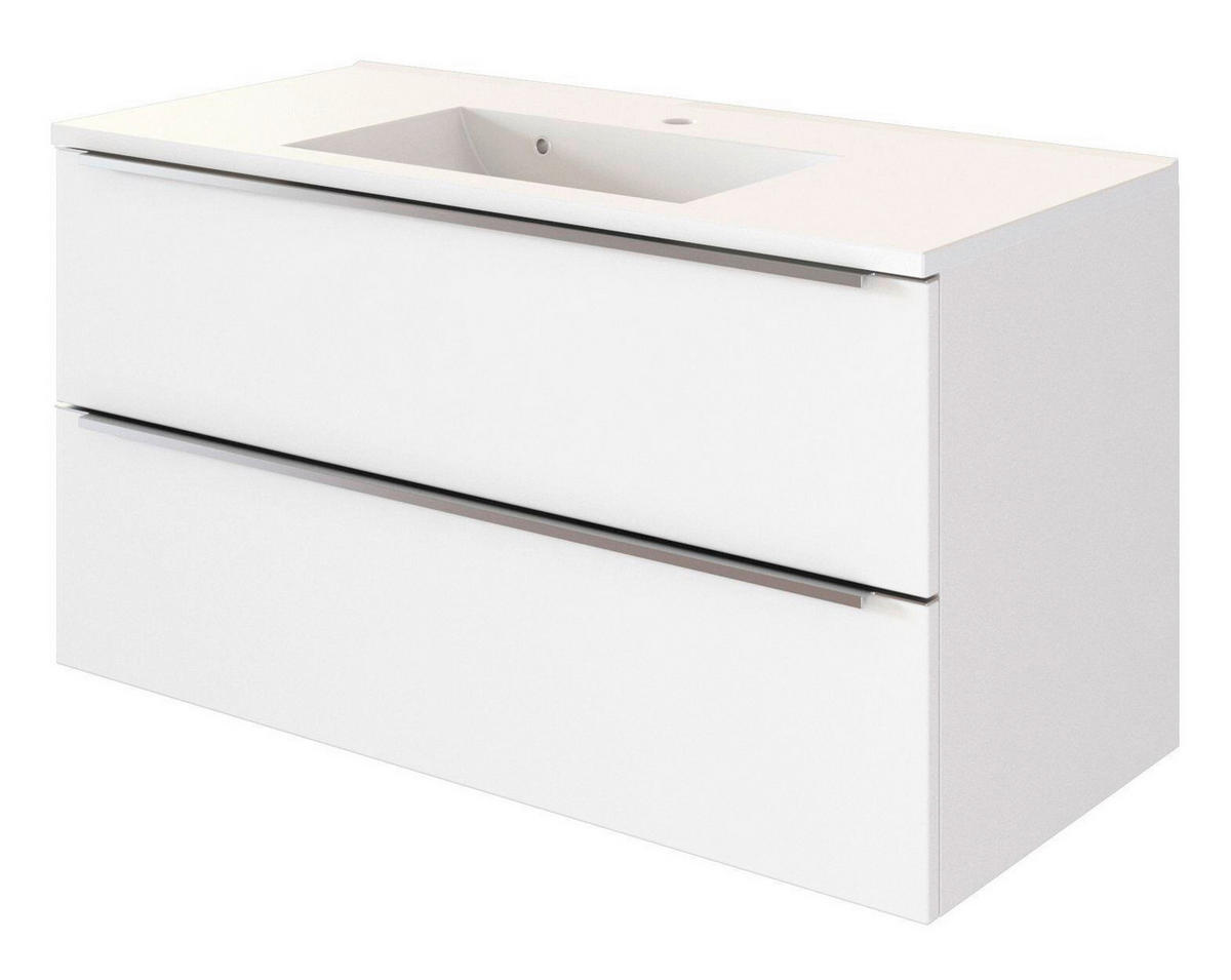 WASCHTISCHKOMBI 100 cm  - Weiß, KONVENTIONELL, Holzwerkstoff/Stein (100cm) - Xora