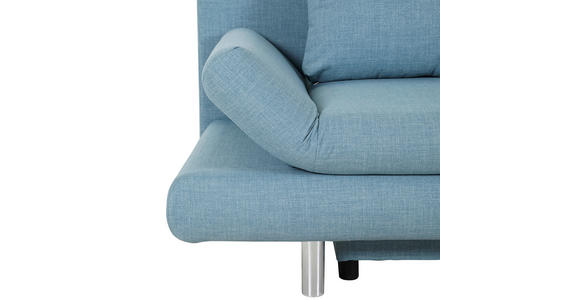 SCHLAFSOFA Flachgewebe Hellblau - Chromfarben/Schwarz, Design, Kunststoff/Textil (194/73/91cm) - Xora