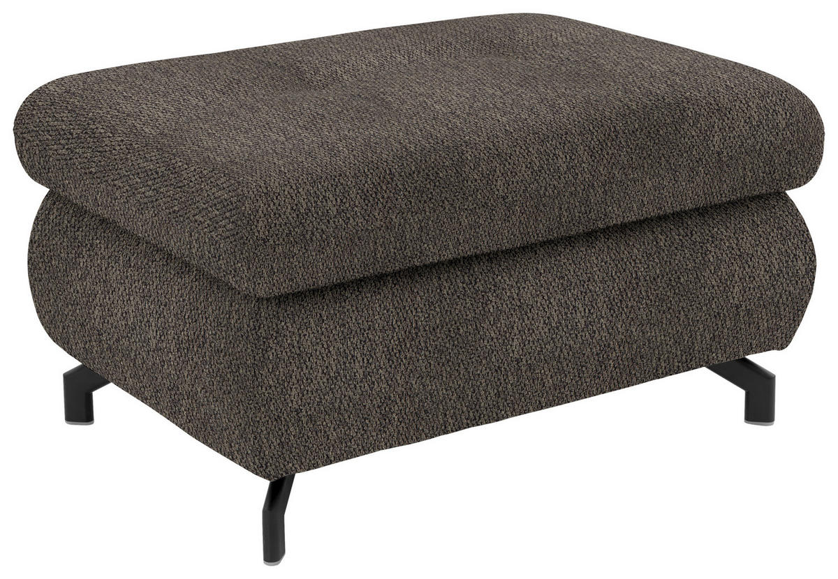 ECKSOFA in Chenille Fango  - Fango/Schwarz, Design, Textil/Metall (310/220cm) - Beldomo Style