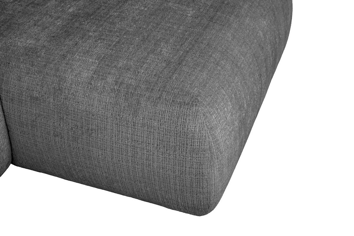 ECKSOFA Dunkelgrau Chenille Zierkissen, Rückenkissen, Rücken echt  - Dunkelgrau/Schwarz, MODERN, Kunststoff/Textil (276/188cm) - Milino