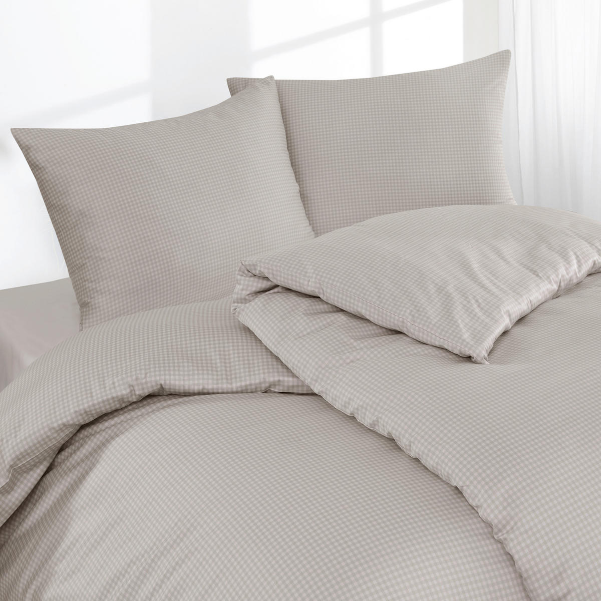BETTWÄSCHE 2-teilig Satin 135/200 cm  - Beige, Basics, Textil (135/200cm) - Florella