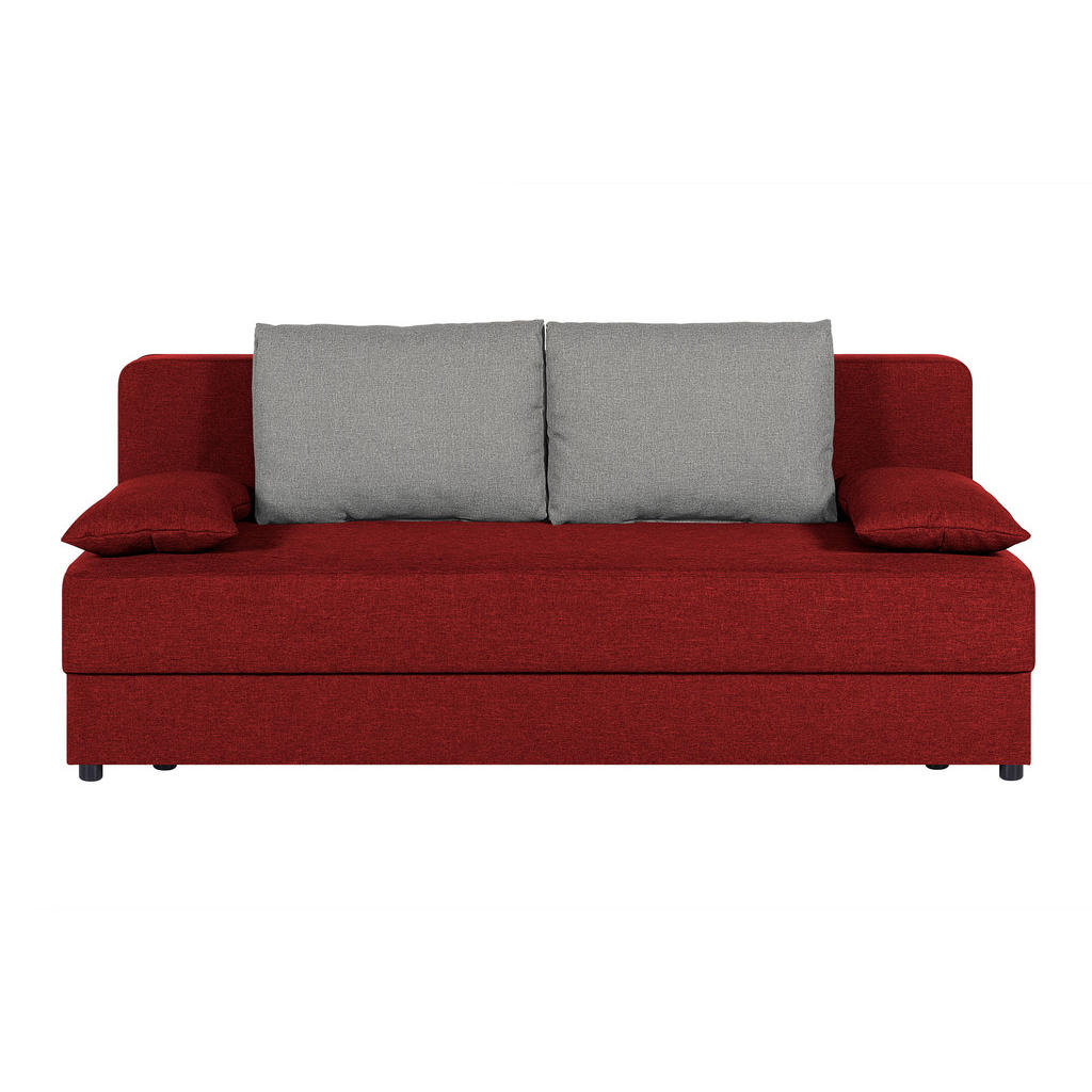 P & B ROZKLADACIA POHOVKA, textil, kompozitné drevo, červená