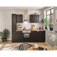 KÜCHENBLOCK 250 cm   in Schwarz  - Eichefarben/Schwarz, LIFESTYLE, Holzwerkstoff/Kunststoff (250cm) - MID.YOU