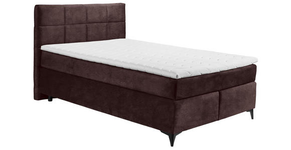 BOXSPRINGBETT 140/200 cm  in Aubergine  - Aubergine/Schwarz, Design, Holzwerkstoff/Kunststoff (140/200cm) - Xora