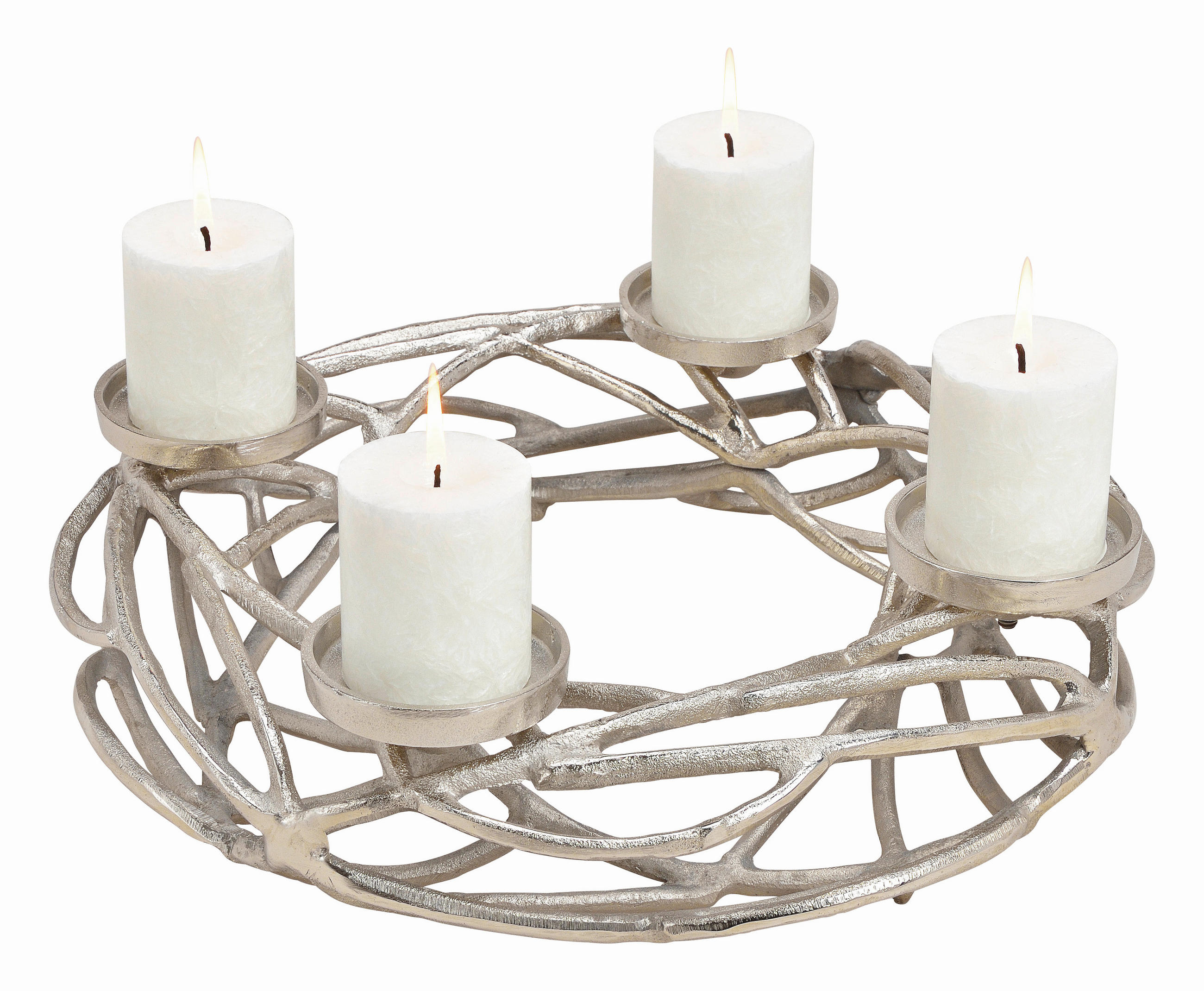 ADVENTKRANZ - Silberfarben, KONVENTIONELL, Metall (40/12/40cm)