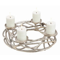 ADVENTKRANZ - Silberfarben, KONVENTIONELL, Metall (40/12/40cm)