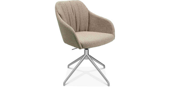 ARMLEHNSTUHL in Aluminium Flachgewebe - Alufarben/Naturfarben, Design, Textil/Metall (58/81,5-84,5/60cm) - Johann Jakob