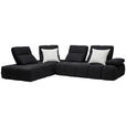 ECKSOFA in Struktur Schwarz  233/313 cm  - Schwarz, Design, Kunststoff/Textil (233/313cm) - Emilio Belluti