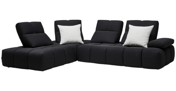 ECKSOFA in Struktur Schwarz 233/313 cm - Schwarz, Design, Kunststoff/Textil (233/313cm) - Emilio Belluti
