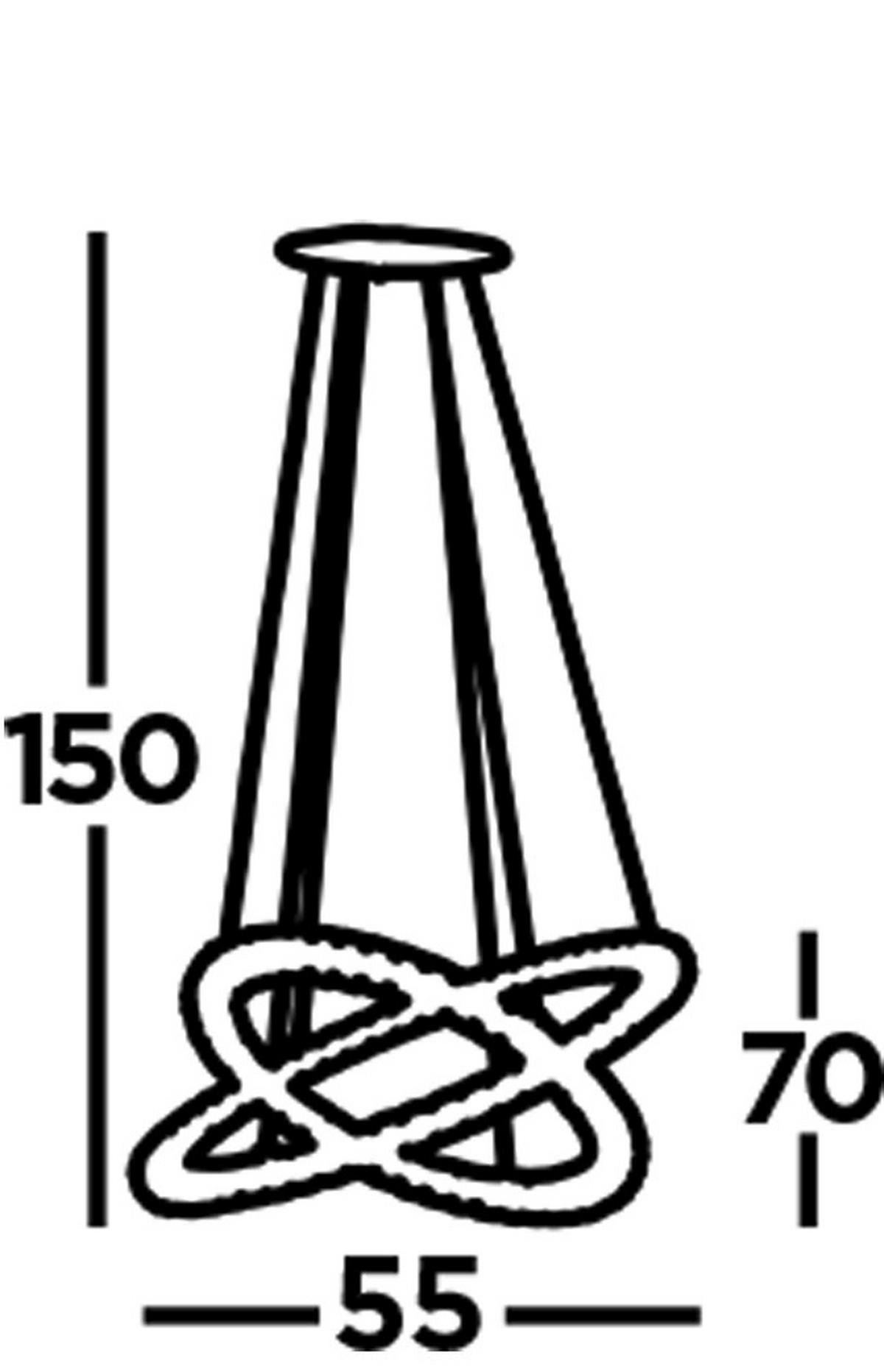 LED-PENDELLEUCHTE 55/150 cm  - Chromfarben, Design, Glas/Metall (55/150cm)