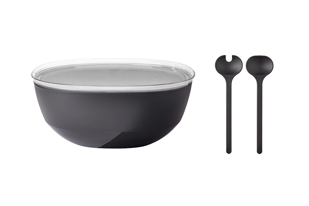 SALATSET  Silueta 2-teilig  - Schwarz, KONVENTIONELL, Kunststoff (30,1/12,7cm) - Mepal