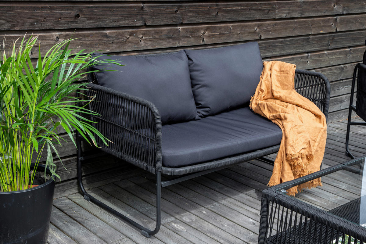 LOUNGEGRUPP 4 delar  - svart, Klassisk, metall/textil - Gardenson