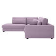 ECKSOFA in Cord Violett  - Violett/Schwarz, KONVENTIONELL, Kunststoff/Textil (250/314cm) - Carryhome