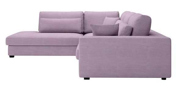 ECKSOFA in Cord Violett  - Violett/Schwarz, KONVENTIONELL, Kunststoff/Textil (250/314cm) - Carryhome