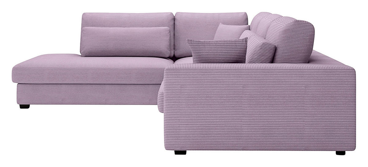 ECKSOFA Violett Cord  - Violett/Schwarz, KONVENTIONELL, Kunststoff/Textil (250/314cm) - Carryhome