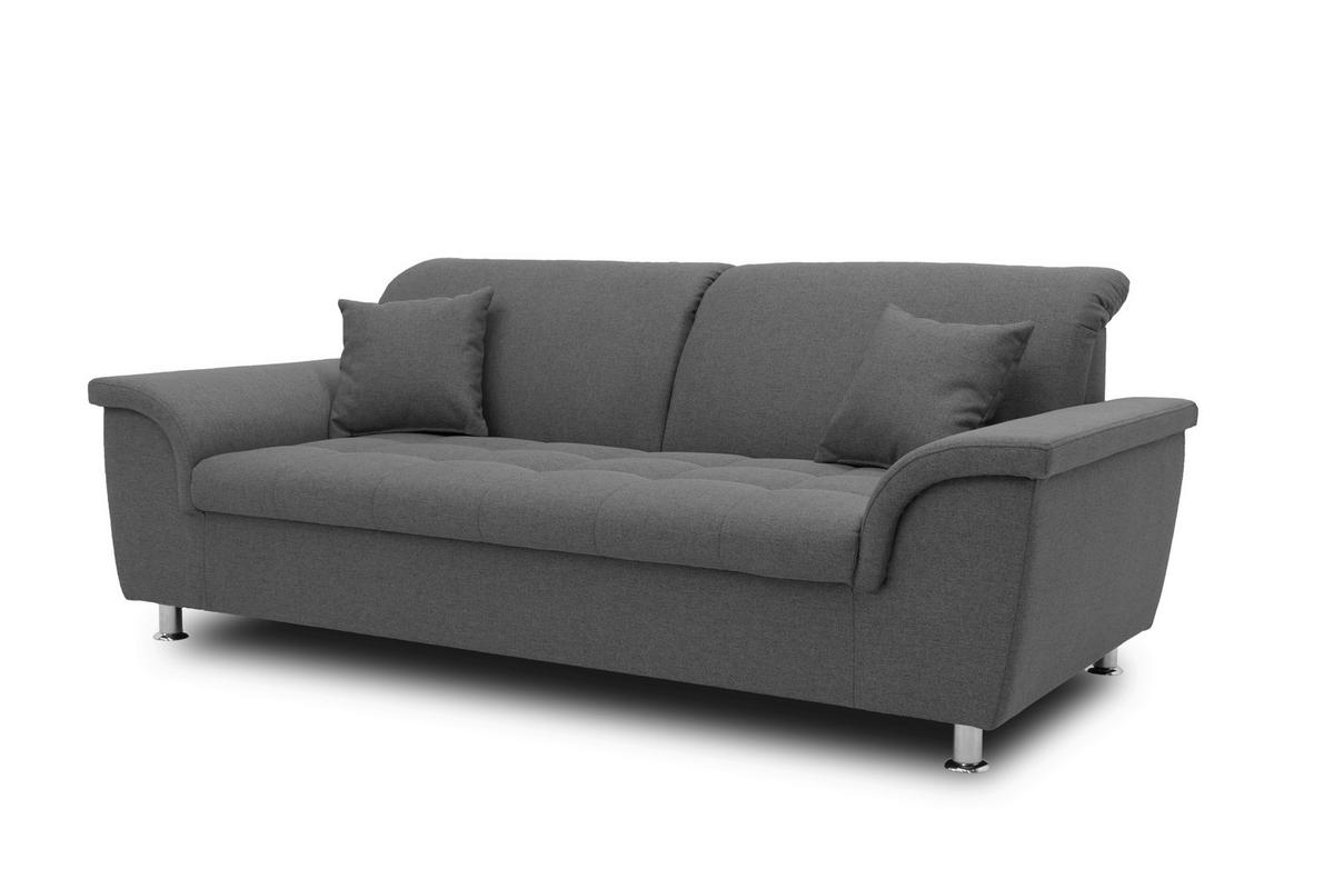 2-SITZER-SOFA Webstoff Grau  - Chromfarben/Grau, KONVENTIONELL, Textil/Metall (210/81/97cm) - MID.YOU