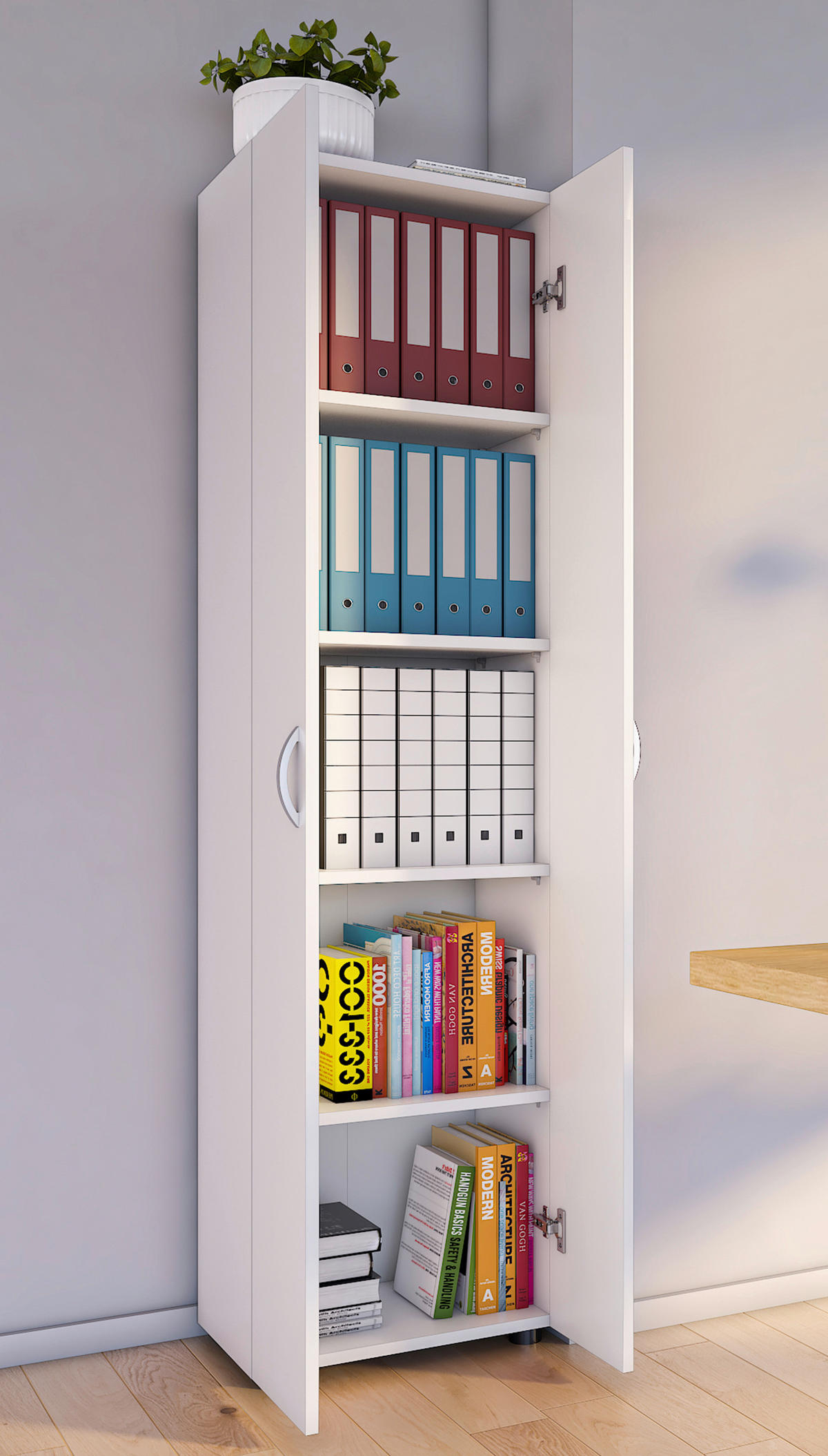 AKTENSCHRANK 49/178/34 cm  - Weiss, Modern, Holzwerkstoff (49/178/34cm) - MID.YOU