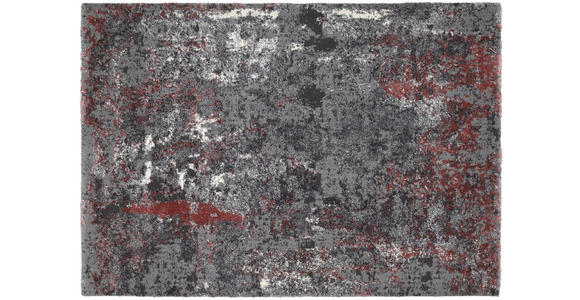 LÄUFER 80/200 cm Timeline Quantum Grau, Hellrot  - Hellrot/Grau, Design, Textil (80/200cm) - Novel