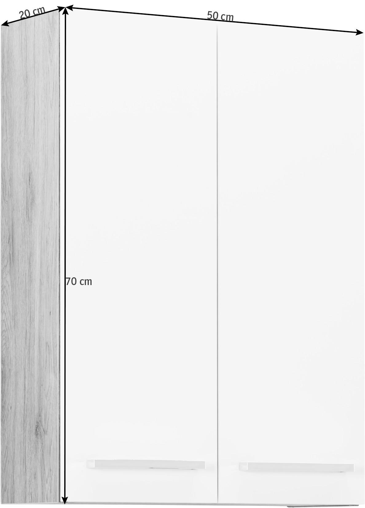 DULAP SUSPENDAT 50/70/20 cm  - alb/culoare crom, Design, metal/material pe bază de lemn (50/70/20cm) - Xora
