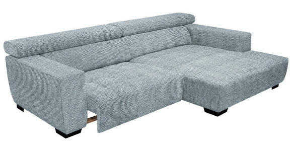 ECKSOFA  in Webstoff Türkis  279/182 cm  - Türkis/Schwarz, KONVENTIONELL, Textil/Metall (279/182cm) - Hom`in