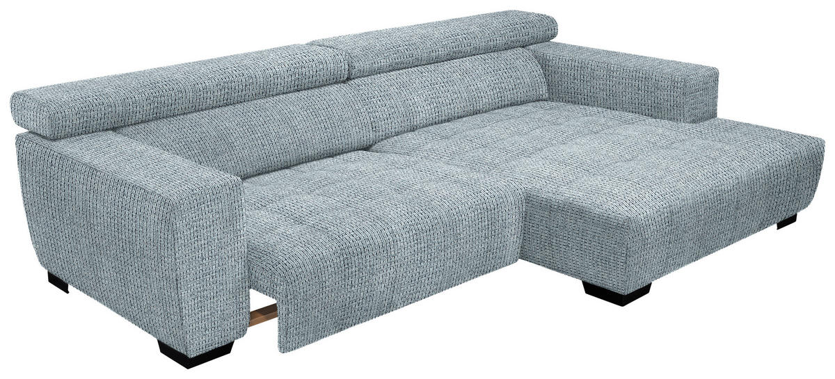 ECKSOFA in Webstoff Türkis  279/182 cm  - Türkis/Schwarz, KONVENTIONELL, Textil/Metall (279/182cm) - Hom`in