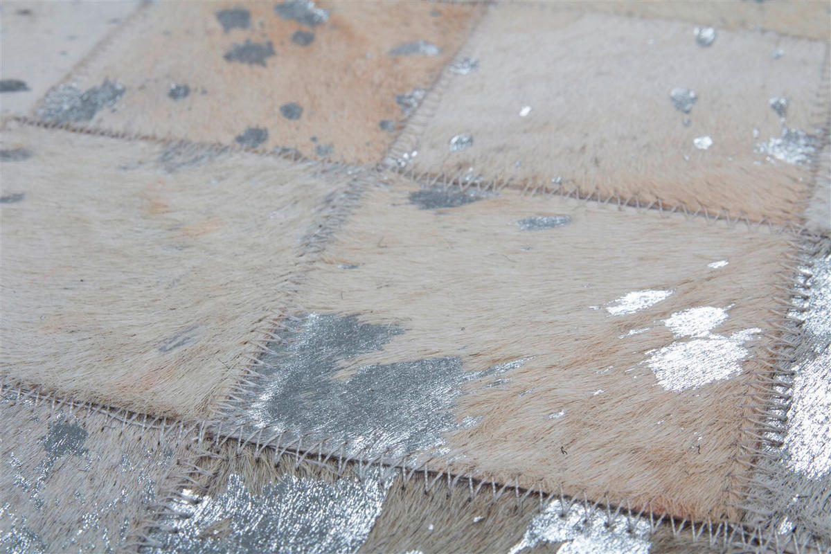 FLACHWEBETEPPICH 160/230 cm Lavish 210 Grau / Silber Grau, Silberfarben  - Silberfarben/Grau, Basics, Leder/Textil (160/230cm) - Novel