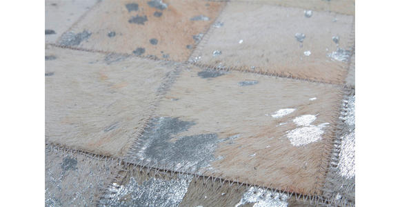 FLACHWEBETEPPICH 80/150 cm Lavish 210 Grau / Silber Grau, Silberfarben  - Silberfarben/Grau, Basics, Leder/Textil (80/150cm) - Novel