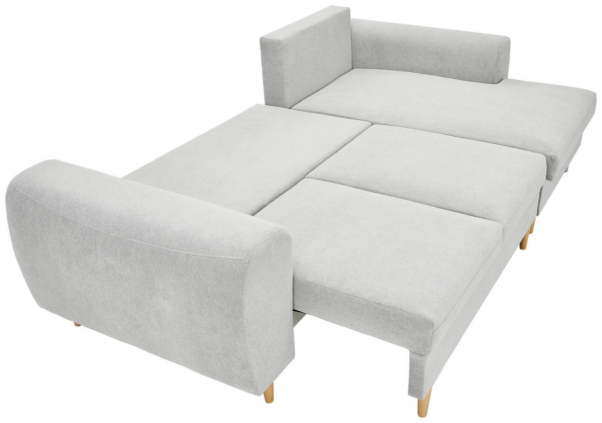 ECKSOFA in Webstoff Creme  - Creme/Naturfarben, Konventionell, Holz/Textil (250/145cm) - MID.YOU