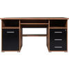 SCHREIBTISCH 145/70/75 cm  in Schwarz, Walnussfarben  - Silberfarben/Walnussfarben, Design, Holzwerkstoff/Metall (145/70/75cm) - Germania