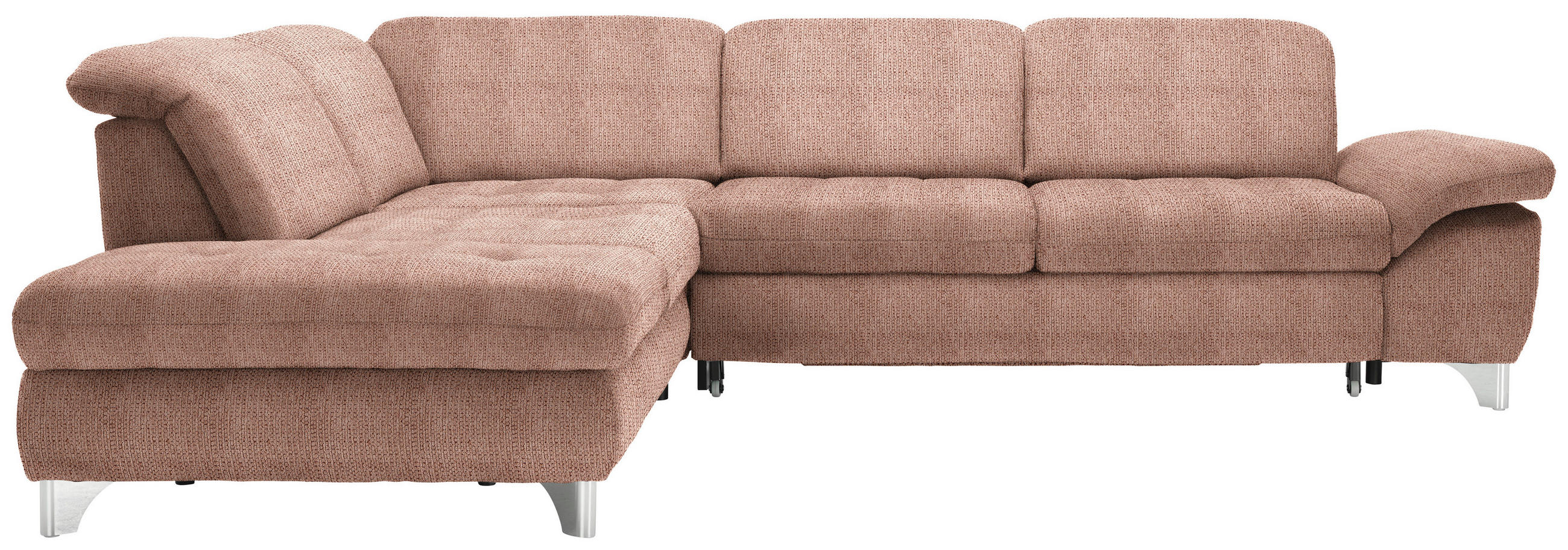 ECKSOFA in Webstoff Orange  - Alufarben/Orange, Design, Textil/Metall (260/319cm) - Beldomo Style