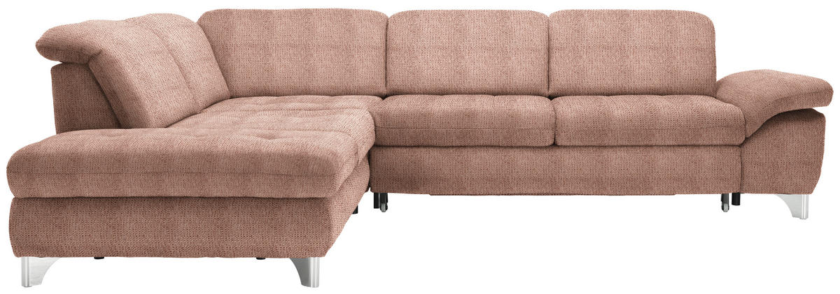 ECKSOFA in Webstoff Orange  - Alufarben/Orange, Design, Textil/Metall (260/319cm) - Beldomo Style
